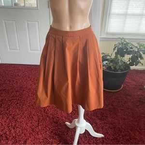 BURNT ORANGE PULL ON SKIRT WITH ELASTIC WAIST BAND